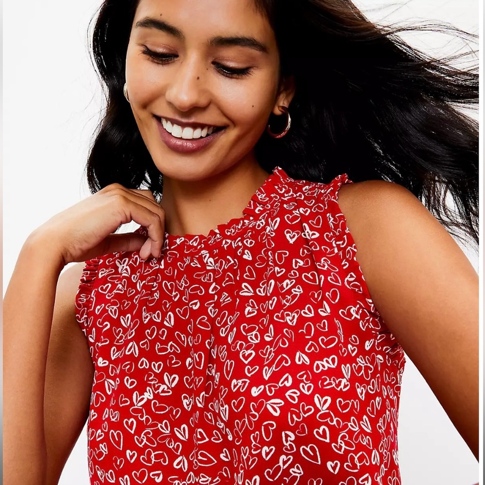 LOFT Heart Ruffle Top